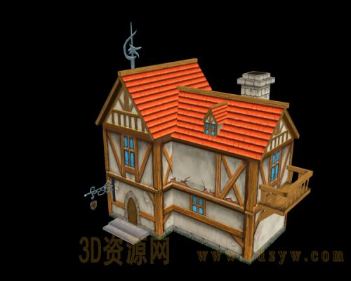 中世纪小镇的房子