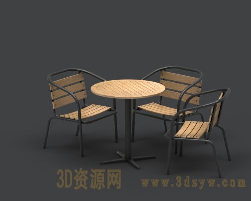 休闲桌椅模型