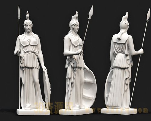 西方神话士兵人物雕塑模型
