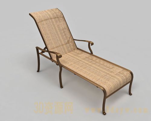 雪橇网布躺椅模型 复古躺椅模型 复古铁艺躺椅3d模型