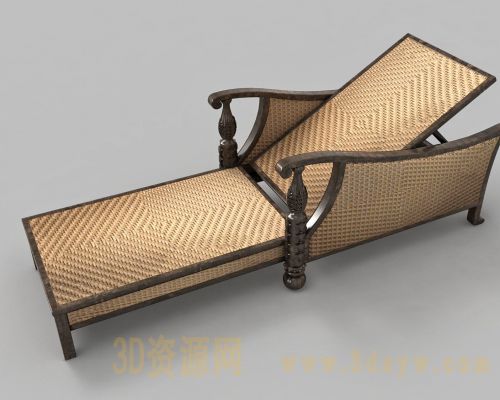 古典躺床模型 复古躺床模型 复古铁艺躺床3d模型 欧式复古躺椅