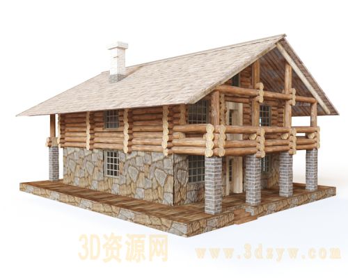 木屋模型 木房子3d模型 室外房子模型