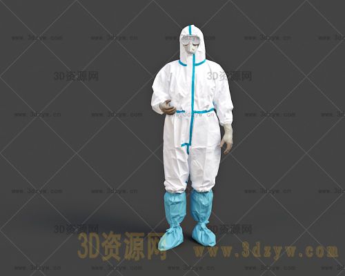 普通防护服模型 精细防化服 隔离服 新冠防护服