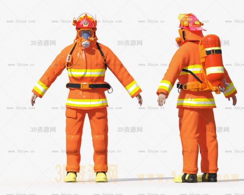 消防员模型 消防服 消防防护服 消防员衣服