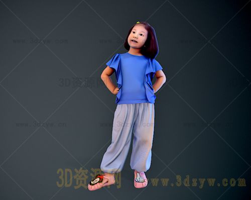 写实女孩手办模型 女孩打印模型